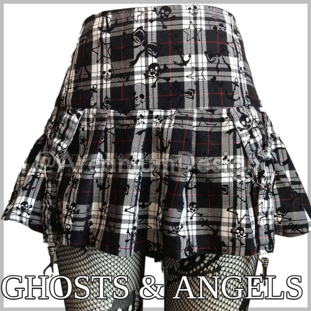 ❌SOLD Ghosts & Angels Dark Academia Plaid Mini Mall Goth Gothic Punk Emo gift